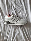 Кросівки жіночі зимові New Balance 574 White білі на хутрі, фото 4