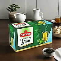 Зеленый чай с мятой в пакетиках турецкий органический Caykur Yesil 40 г 25 шт натуральный пакетированный