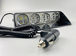 Маячок проблисковий S16 (стробоскоп) 16 led мигалка автомобільна синя+червоний спалах (під скло)