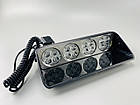 Маячок проблисковий S16 (стробоскоп) 16 led мигалка автомобільна синя+червоний спалах (під скло), фото 8