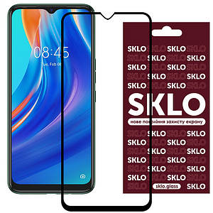 Загартоване захисне скло SKLO 3D Full Glue для TECNO Spark 7 | завтовшки 0.33 мм Чорний