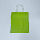 Крафт-пакет, 180*100*220 мм, з ручками, зелений, фото 2
