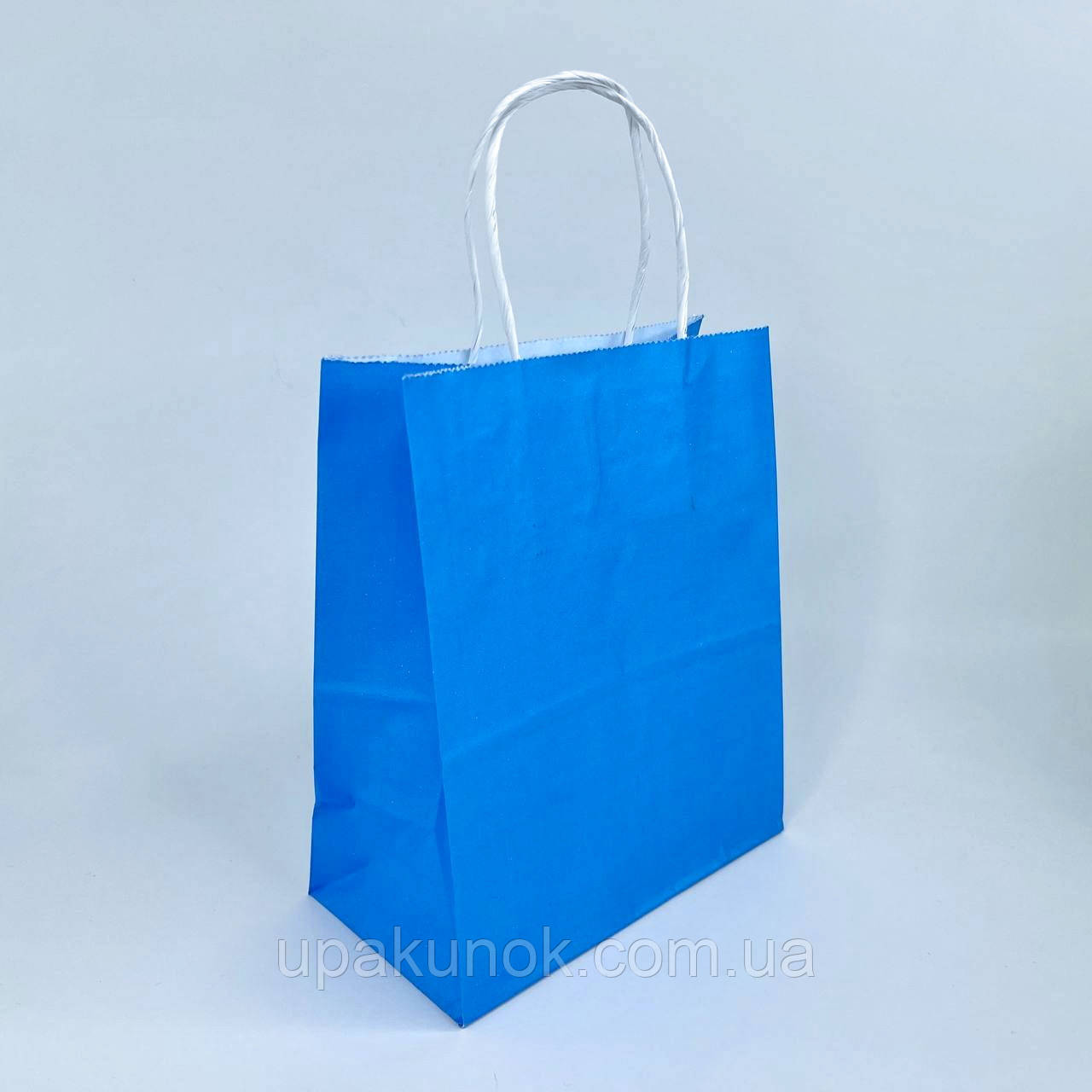 Крафт-пакет, 180*95*215 мм, з ручками, синій