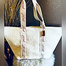 Плюшева сумка Victoria's Secret PINK Cozy-Plush Tote Bag, Біла (Кремова), фото 3