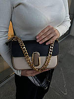 Женская сумка Marc Jacobs The J Marc Shoulder Bag Black турция Экокожа черная бежевая на плечо маленькая