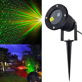 Лазерний новорічний проектор laser light № 85 / Вуличний вологостійкий проектор