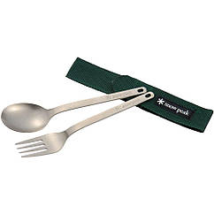 Набір столових приладів Snow Peak SCT-002 Titanium Fork & Spoon Set ложка та вилка