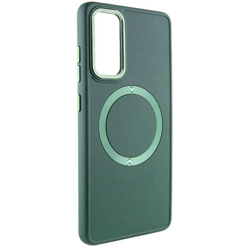 TPU чохол Bonbon Metal Style with MagSafe для Samsung Galaxy A35 | З магнітним кільцем Зелений / Army Green, фото 1