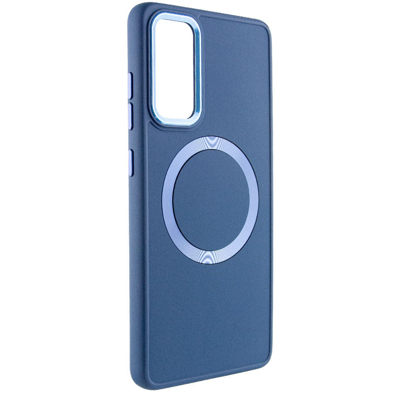 TPU чохол Bonbon Metal Style with MagSafe для Samsung Galaxy A35 | З магнітним кільцем Синій / Cosmos Blue, фото 1