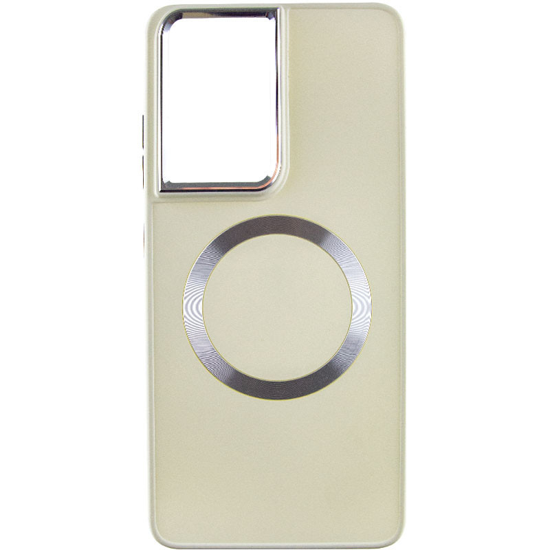 TPU чехол Bonbon Metal Style with MagSafe для Samsung Galaxy S21 Ultra | С магнитным кольцом (Белый / White) Фотографія №2 TPU чехол Bonbon Metal Style with MagSafe для Samsung Galaxy S21 Ultra | С магнитным кольцом (Белый / White) на малюнкі №2
