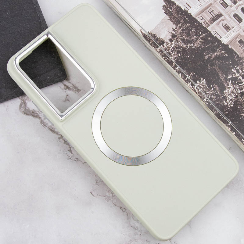 TPU чехол Bonbon Metal Style with MagSafe для Samsung Galaxy S21 Ultra | С магнитным кольцом (Белый / White) Фотографія №4 TPU чехол Bonbon Metal Style with MagSafe для Samsung Galaxy S21 Ultra | С магнитным кольцом (Белый / White) на малюнкі №4