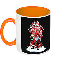 Чашка с принтом, печать макета "Новый Год близко" 330мл (цвет оранжевый) (17113)