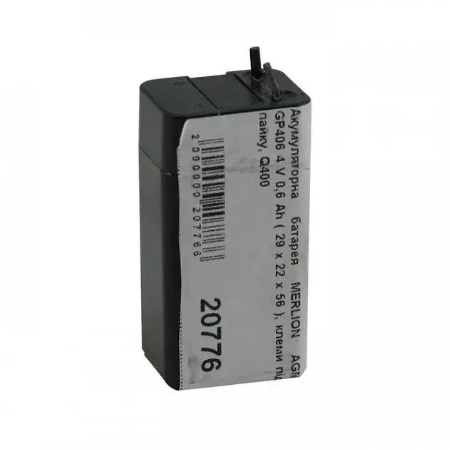 Акумуляторна батарея Merlion agm gp1135 4 V 0,6 Ah (28 x 22 x 56), клеми під паяння, Q400