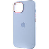 Чохол Silicone Case Metal Buttons (AA) для Apple iPhone 14 (6.1") Блакитний / Cloud Blue, фото 3