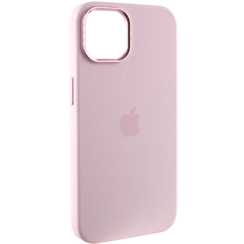 Чохол Silicone Case Metal Buttons (AA) для Apple iPhone 14 (6.1") Рожевий / Chalk Pink, фото 1