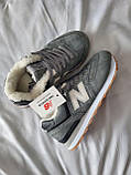 Кросівки жіночі зимові New Balance 574 Grey Black сірі на хутрі, фото 8