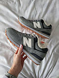 Кросівки жіночі зимові New Balance 574 Grey Black сірі на хутрі, фото 9