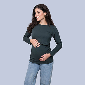 Лонгслів для вагітних та годуючих Смарагдовий