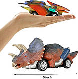 Машинка динозавр іграшковий набір DINOBROS Dinosaur Toy Pull Back mini Cars 6 Pack, фото 2