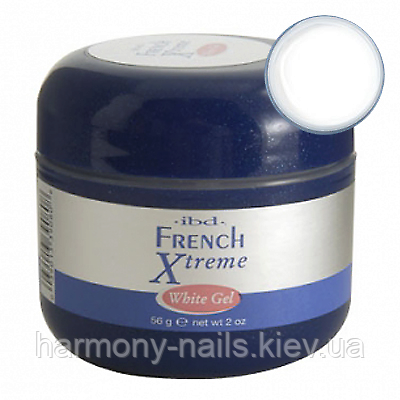 LED/UV Гель IBD French X-treme Builder Gel White, 56 мл — яскраво-білий, моделюючий гель для френча