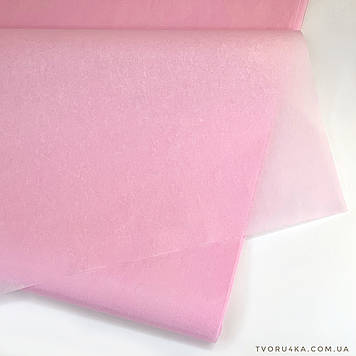 Тішью упаковочний папір 25г/м2, товщина 60мкн, ніжно рожевий 50 х 70см (500 аркушів)