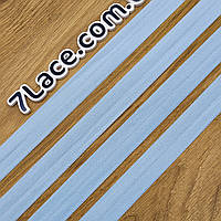 Коса бейка-стрейч (пополамка) МАТОВА / блакитний / ширина 2 см / замовлення від 1 метра