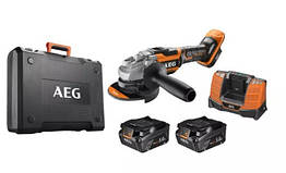 Шліфмашина кутова безщіткова акумул. Li-Ion 2×18 В 5 AхГод, диск Ø=125 мм, 11000об/хв AEG BEWS18-125BL-502C