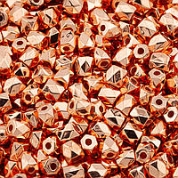 Бусины пластиковые, Цилиндр граненный, +-100шт., размер 4х4мм, цвет Розовое золото