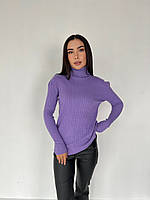 Женский кашемировый свитер с длинным воротником, размер: 46-52