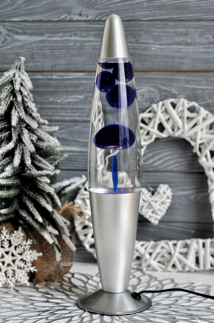 Лава лампа Wax Lamp бульки 35 см синя