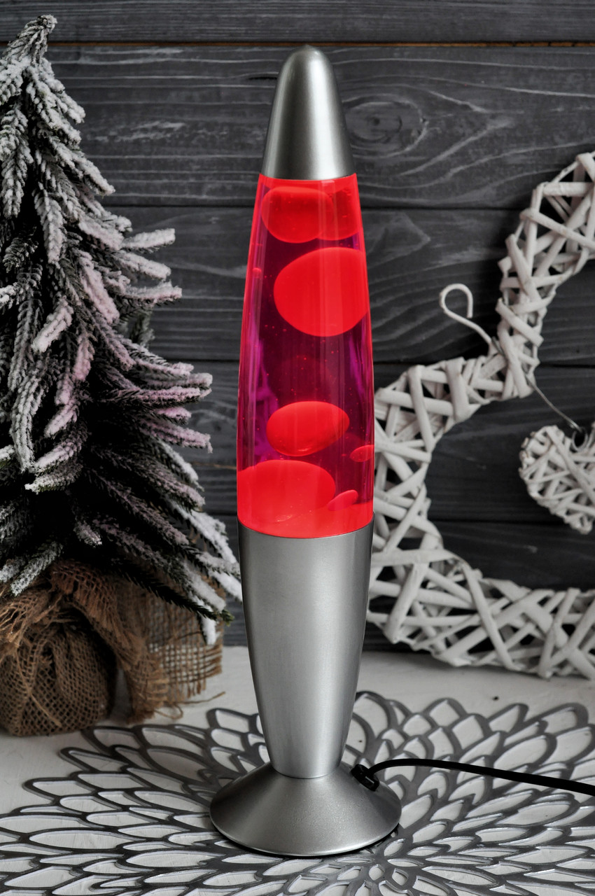 Лава лампа Wax Lamp шпильки 35 см червоний