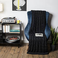 Плед вʼязаний VividZone РОМАНТИК 160*210 сірий меланж