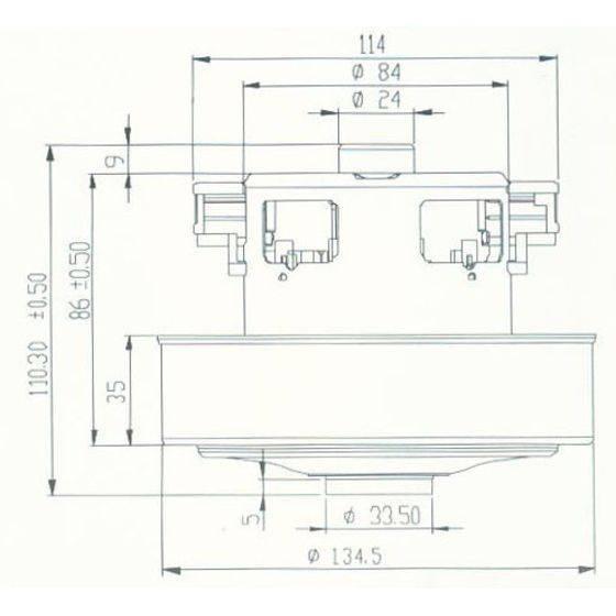 Мотор пилососа з бортиком для пилососів Samsung 1800w заввишки 108 мм VCM-K50HU (DJ31-00067P), фото 1