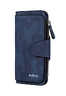 Жіночий замшевий клатч гаманець Baellerry Forever Темно-синій