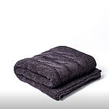 Плед вʼязаний VividZone РОМАНТИК 160*210 слива в шоколаді, фото 2