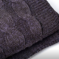 Плед вʼязаний VividZone  РОМАНТИК 160*210 слива в шоколаді