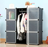 Складной шкаф Storage Cube Cabinet MP 39-61 Пластиковый шкаф органайзер для вещей 110х110х35 см SN27