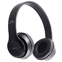 Черные Наушники P47 беспроводные 4.1+EDR Wireless headphones bluetooth SN27