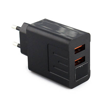 Адаптер (A-14) 220v 2 usb with digital display CX QC03 (250), фото 3