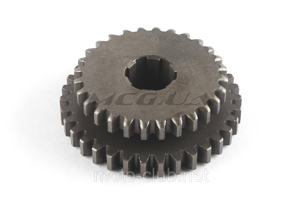 Шестірня провідна 2/3 передачі КПП для мотоблока з двигуном 175N/180N (7/9Hp) (6 шліців, Z1-34 Z2-28, D-22, mod:81-1), фото 1
