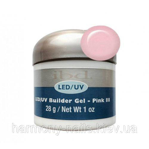 LED/UV Гель IBD Builder Gel Pink III 28g, рожевий камуфлюючий гель
