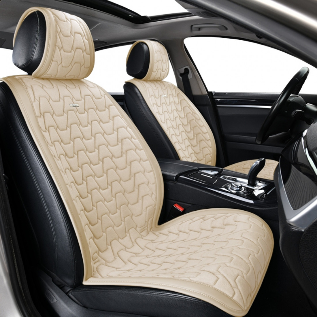 Накидки на сидіння велюр Бежеві передні Beltex Chicago, фото 1