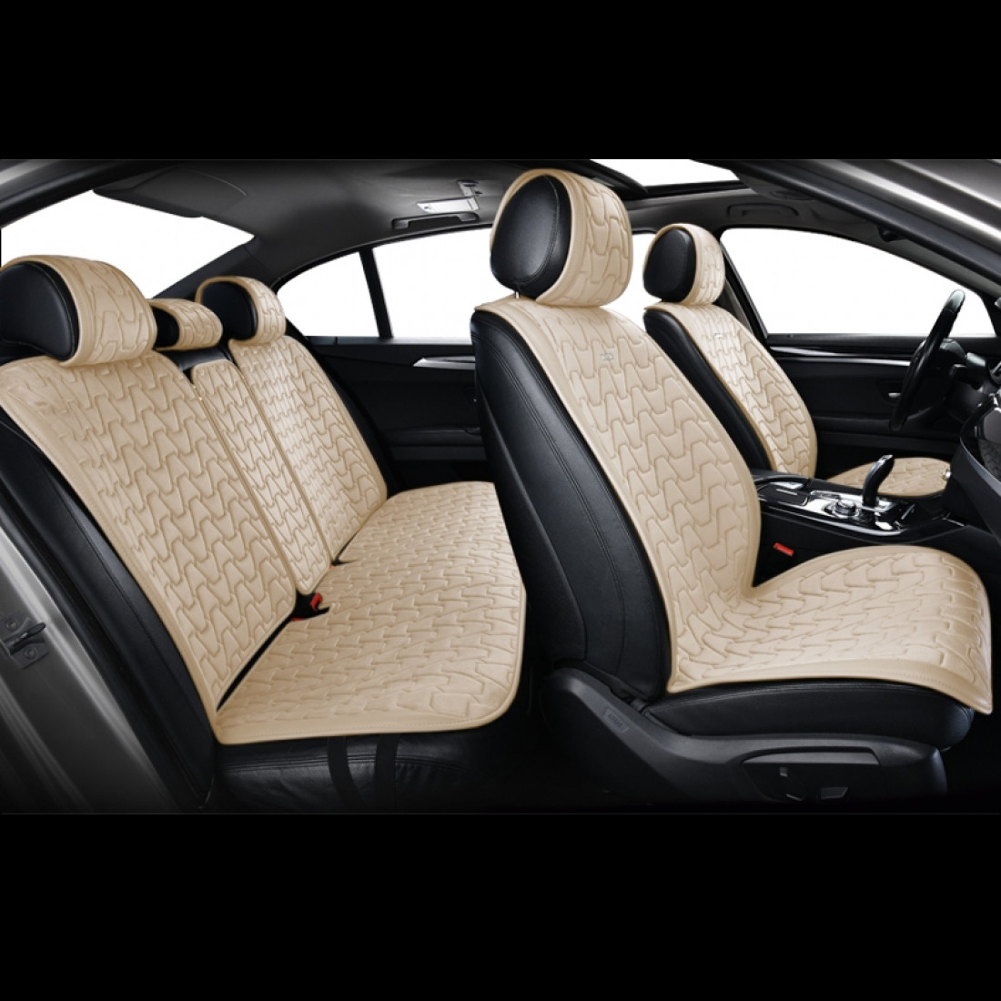 Накидки на сидіння велюр Бежеві Повний комплект Beltex Chicago, фото 1