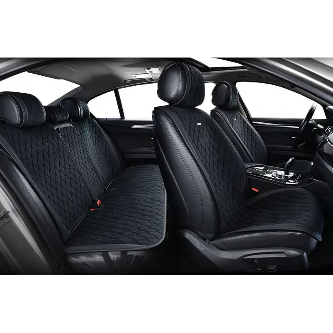 Накидки на сидіння велюр Чорний Повний Комплект Beltex New York, фото 1