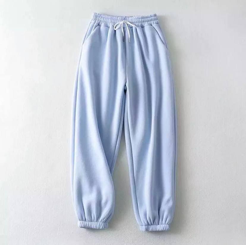 Женские тканевые штаны на флисе (графит, серый, черный, голубой, белый) - фото 3 - id-p2041580991