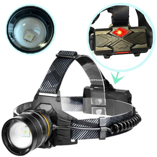 Ліхтар налобний BL-8076-2-GT100, 2x18650, zoom, ЗУ microUSB, фото 1