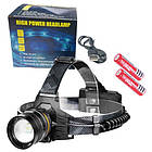 Ліхтар налобний BL-8076-2-GT100, 2x18650, zoom, ЗУ microUSB, фото 2