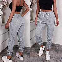 Женские спортивные штаны в стиле джоггеры, большая палитра цветов и расширенный размерный ряд 48/50, Серый
