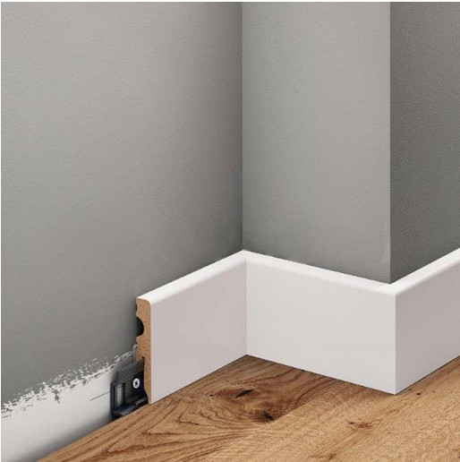 Плінтус МДФ (60*11*2200мм) білий фарбований ламінований в RAl 9003 з можливістю фарбування в будь-який колір