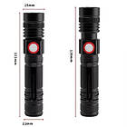 Ліхтар BL-502-T6+COB, 1x18650, магніт, затискач, zoom, ЗУ microUSB, фото 3